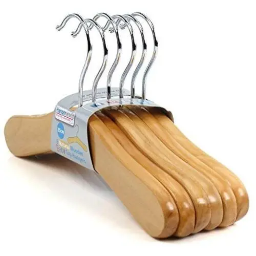 HANGERWORLD 12 Natural Beech 10inch Kids Baby Toddler Wooden Top Dress Coat Clothes Garment Hangers HANGERWORLD 12 Natural Beech 10inch Kids Baby Toddler Wooden Top Dress Coat Clothes Garment Hangers