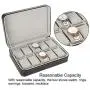 Fdit Watch Display 10 Grids Storage Boxes Zipper Travel Collector Case Organizer Fdit Watch Display 10 Grids Storage Boxes Zipper Travel Collector Case Organizer
