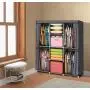 YOUUD Wardrobe Storage Closet Clothes Portable Wardrobe Storage Closet Portable Closet Organizer Portable Closets Wardrobe Closet Organizer Shelf Wardrobe Clothes Organizer Standing Closet Gray