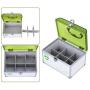 AZDENT Ollieroo Lockable Medication Boxes Organizer Small Medicine Lock Boxes with Compartments Childproof Prescription Storage Boxes 8.46×5.87×5.51 inch Green