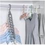 10pcs Random Color Creative 3D Space Saving Hanger Magic Clothes Hanger 9Hole Towel Hook Closet Organizer Storage Rack