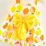 Todaies, Baby Girl Clothes Lemon Printed Infant Outfit Sleeveless Princess Gallus Dress 2018