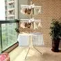 Hershii Foldable Clothes Drying Rack Standing Garment Hanger 3-Tier with 48 Clips and 16 Towels Bars Space Saver for Baby Socks, Saliva Towels, Bibs, Underwear, Gloves, Scarves, Diapers