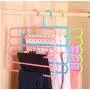 5 Layers Non-Slip Multifunctional Clothes Hangers Pants Storage Hangers Cloth Rack Multilayer Storage Scarf Rack Hanger 5pcs Random Color