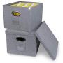 ATBAY Storage File Boxes Collapsible Large Capacity Office File Organizer for Letter/Legal Size Hanging File Folder Box, Gray 2Pack