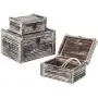 MyGift Set of 3 Rustic Torched Wood Nesting Storage Chests MyGift Set of 3 Rustic Torched Wood Nesting Storage Chests