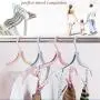 JINSHUNFA Clothes Hangers Folding Portable Plastic Travel Camping Clothes Hanger with Anti-Slip Grooves 4PCS(Blue Green Pink Beige)