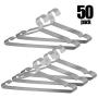 KINJOEK 50 Packs Wire Hangers for Clothes, 17.7& Stainless Steel Wire Clothes Hanger 3.2MM Thick Coat Closet Hangers for Dry and Wet Clothes, Underwear and Trousers