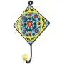 Indianshelf Handmade 1 Artistic Vintage Turquoise Ceramic Floral Key Hooks Tile Hanger/Clothes Hooks for Doors Indianshelf Handmade 1 Artistic Vintage Turquoise Ceramic Floral Key Hooks Tile Hanger/Clothes Hooks for Doors