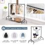 Cocoarm Clothing Garment Rack Heavy Duty Single Metal Rolling Clothes Stand with Bag Hat Hook and Lower Storage Shelf for Boxes Shoes Boots Free Standing Clothes Hanger Rack, Large Capacity, Black