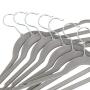 Anya Nana 100Pcs Gray Hangers Velvet for Clothes Dress Suit Shirt Pants Hangers Flocked Plastic Skirt Hanger AN2049