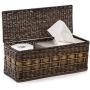 The Basket Lady Lidded Wicker Box, 16 in L x 6.5 in W x 7 in H, Antique Walnut Brown The Basket Lady Lidded Wicker Box, 16 in L x 6.5 in W x 7 in H, Antique Walnut Brown
