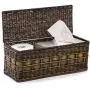 The Basket Lady Lidded Wicker Box, 16 in L x 6.5 in W x 7 in H, Antique Walnut Brown The Basket Lady Lidded Wicker Box, 16 in L x 6.5 in W x 7 in H, Antique Walnut Brown