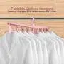 Yosooo 360 Degrees Rotation Foldable Magic Clothes Hangers Holders Space Saving Closet Sweater Organizer Storage Rack for Home Travel(Pink)