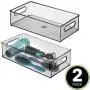 mDesign Plastic Storage Bin with Handles for Organizing Hand Soaps, Body Wash, Shampoos, Lotion, Conditioners, Hand Towels, Hair Accessories, Body Spray, Mouthwash - 14.5" Long, 2 Pack - Smoke Gray mDesign Plastic Storage Bin with Handles for Organizing Hand Soaps, Body Wash, Shampoos, Lotion, Conditioners, Hand Towels, Hair Accessories, Body Spray, Mouthwash - 14.5" Long, 2 Pack - Smoke Gray