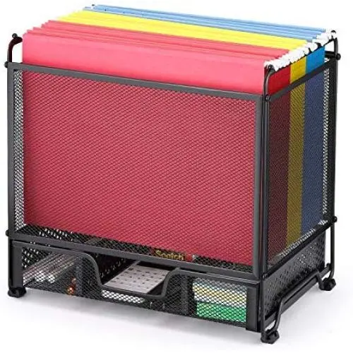 Simple Trending Desk Hanging File Boxes Storage Bin Organizer with Drawer Organizer for Letter/A4 Office File Folder Holder, Black Simple Trending Desk Hanging File Boxes Storage Bin Organizer with Drawer Organizer for Letter/A4 Office File Folder Holder, Black