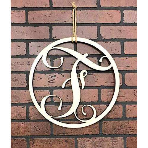 Monogram Door Hanger | Vine Letter F | Unpainted Natural Wood Finish | Great for Year Round Door Decor Monogram Door Hanger | Vine Letter F | Unpainted Natural Wood Finish | Great for Year Round Door Decor