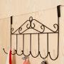 CapsA Hooks Over The Door Hook Organizer Rack Hanging Towel Rack Over Door, 7 Hooks Bathroom Hanger Coat Clothes Hat Bag Towel Hanging Rack Holder