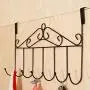 Yliquor 7 Hooks Nordic Over Door Bathroom Hanger Coat Clothes Hat Bag Towel Hanging Rack Holder for Closet Cabinet Wardrobe Entryway