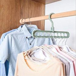 Icseio Space Saving Hangers 6Pack, Clothes Grouper, Multifunctional Closet Organizer (Green)