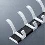 ZHEN GUO Coat Rack Wall Mounted Coat Hat Aluminum Hooks 3M Tape Adhesive Hanger for Clothes (Color : Black, Size : 45cm)