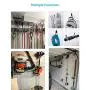 Garage Storage Utility Hooks, UNIHAO Tool Hangers Steel Heavy Duty Hooks Wall Mount Tool Holder Garden Organizer for Hanging Power Tools, Ladders, Ropes, Bikes Hanger, 10 Pcs with 2 Pcs Wall Hooks