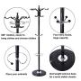 Chenway Desk Clothes Coat Rack Floor Hanger Simple Coat Rack for Bedroom Hanging Coat Hat Hanger Living Room Shelf 40x40x175cm Black [Ship from USA Directly] (B)