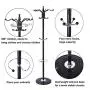 Chenway Desk Clothes Coat Rack Floor Hanger Simple Coat Rack for Bedroom Hanging Coat Hat Hanger Living Room Shelf 40x40x175cm Black [Ship from USA Directly] (B)