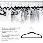 Elama Home ELH100BLACK 100 Piece Set of Velvet Slim Profile Heavy Duty Felt Hangers with Stainless Steel Swivel Hooks in Black