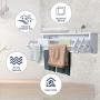 Tangkula Wall Mount Drying Rack Bathroom Home Expandable Towel Rack Drying Laudry Hanger Clothes Rack (Wood)