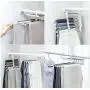 5pcs Random Color 5 in 1 Pant Rack Shelves Stainless Steel Clothes Hangers Multi-Functional Wardrobe Magic Hanger