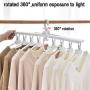 Clothes Folding Travel Hangers, Sundell 8 in 1 Foldable Home Camping Hangers Non-Slip Multi-Function Folding Magical Suit Space Saving Clothes Hangers 360 Degree Swivel Hook Durable Hangers (White)