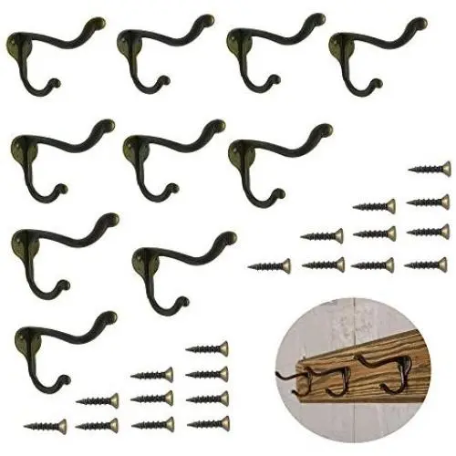 10 Pcs Vintage Bronze Single Coat Hooks Wall Mounted Single Hat Towel Clothes Hooks Hangers for Bath Kitchen Garage Heavy Duty with 20 Pcs Screws 10 Pcs Vintage Bronze Single Coat Hooks Wall Mounted Single Hat Towel Clothes Hooks Hangers for Bath Kitchen Garage Heavy Duty with 20 Pcs Screws