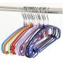 10pcs Random Color Candy Color Space Saving Plastic Coated Metal Clothes Hanger, Heavy Duty Non Slip Shirt Dress Rack