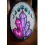 Purple and Pink Crystals Holo Lunar Moon Phases Hand Made 1 Hook Jewelry Key Hanger Organizer