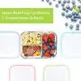 Glass Meal Prep Containers 3 Compartment - Glass Food Storage Containers Glass Bento Boxes Food Prep Containers, RENPHO Divided Lunch Boxes with Airtight Lids - Microwave Dishwasher Safe [4 Pack, 36oz]