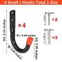 Wall Mount Utility Hooks Heavy Duty Steel Garage Storage Hanger Multi-Tools Holder Hanging Organizer (4 Pcs Black 4" Small J hook) Wall Mount Utility Hooks Heavy Duty Steel Garage Storage Hanger Multi-Tools Holder Hanging Organizer (4 Pcs Black 4" Small J hook)