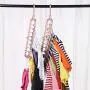 RONSHIN Multifunction Space Saving Clothes Hangers, Closet Organize Plastic, Folding 9 Holes Home Storage, for Clothes Hanger Drying Rack (Random Colors)