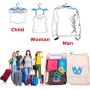 10pcs Portable Clothes Hanger Foldable Clothes Drying Rack for Travel Random Color