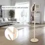 Fdit Assembled Wooden Coat Hat Stand Tree Jacket Cloth Vertical Hanger Rack 8 Hooks ((Wooden Color))