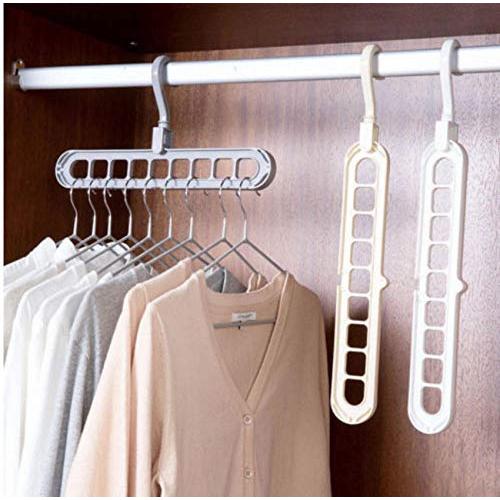 10pcs Random Color Space Saver Plastic Magic Hanger Clothes Rack Clothing Hook Closet Organizer