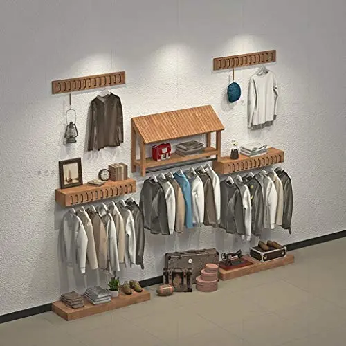 PIN Wooden Household Hangers, Wall Hangers,European Solid Wood + Wrought Iron Clothing Store Hanger Positive - Hanging Side Hanging Display Stand Wall Hanging Clothes Hanger 120 35 70Cm,Wall Door PIN Wooden Household Hangers, Wall Hangers,European Solid Wood + Wrought Iron Clothing Store Hanger Positive - Hanging Side Hanging Display Stand Wall Hanging Clothes Hanger 120 35 70Cm,Wall Door