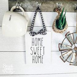 Wooden Hanging Sign, Rae Dunn inspired, Door Hanger, Farmhouse Sign - Double Sided - Grateful, Thankful, Blessed Sign - Home Sweet Home Sign - Handmade