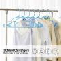 SONGMICS 50-Pack Clothing Hangers, Durable and Slim, Space Saving, Strong Heavy-Duty Plastic, Notched, Standard Tubular Hangers for Coats, Adults, 16.3 Inches Long, Light Blue UCRP03IN50