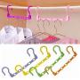 BFY Household Appliances .5-Hole Plastic Clothes Hanger Magic Hanger Hanger Wonder Closet Organizer Multi-port Hook，Random Color Delivery