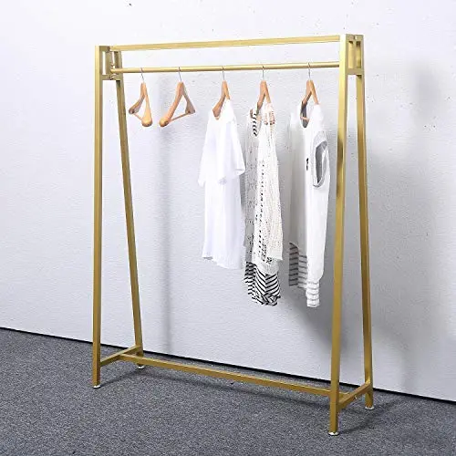 MBQQ Moden Metal Clothes Rack with Clothing Hanging Rack Organizer for Laundry Drying Rack Display Racks Garment Racks,Golden