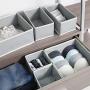 TENABORT 12 Pack Foldable Drawer Organizer Dividers Cloth Storage Boxes Closet Dresser Organizer Cube Fabric Containers Basket Bins for Underwear Bras Socks Panties Lingeries Nursery Baby Clothes Gray