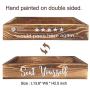 Would Poop Here Again & Seat Yourself Bathroom Decor Storage Box, Toilet Paper Holder Stand, Farmhouse Rustic Wood Organizer