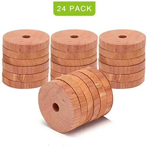 Coolrunner 24 Pack Cedar Fresh Red Cedar Wood Rings, Aromatic Cedar Blocks, 100% Natural Red Cedar Hangers for Closets and Drawers, Clothes Storage Protector Coolrunner 24 Pack Cedar Fresh Red Cedar Wood Rings, Aromatic Cedar Blocks, 100% Natural Red Cedar Hangers for Closets and Drawers, Clothes Storage Protector