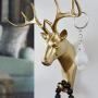 Creative Wall Decorations Animal Head Shaped Single Wall Hook / Hanger Resin Material for Hanging Clothes Coat Hats Keys Bags Purse Towels (Gold Elephant)